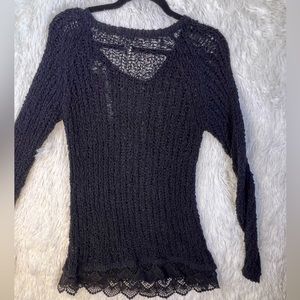Aeropostale Bethany Mota Knit Black Sweater Cover Up Sz M
